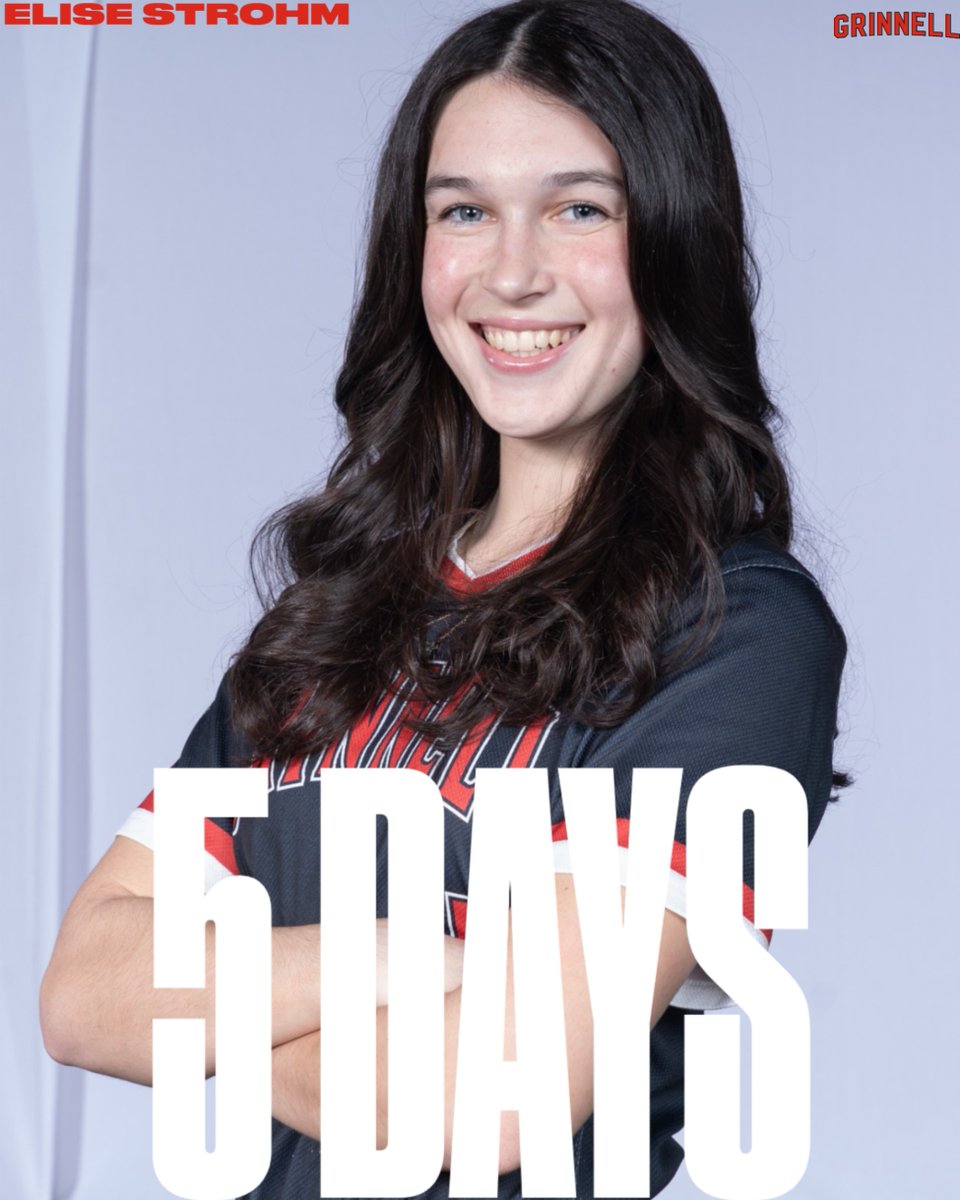 Grinnell_SB's tweet photo. 5 Days!! Today, we introduce Elise Strohm, a sophomore pitcher from Geneva, IL. Elise is a Chemistry and Mathematics major with a neuroscience concentration. https://t.co/UvMYCiND8T