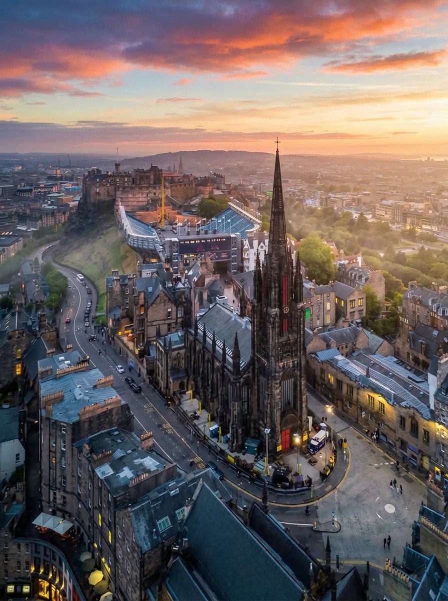 Sunset in Edinburgh, Scotland