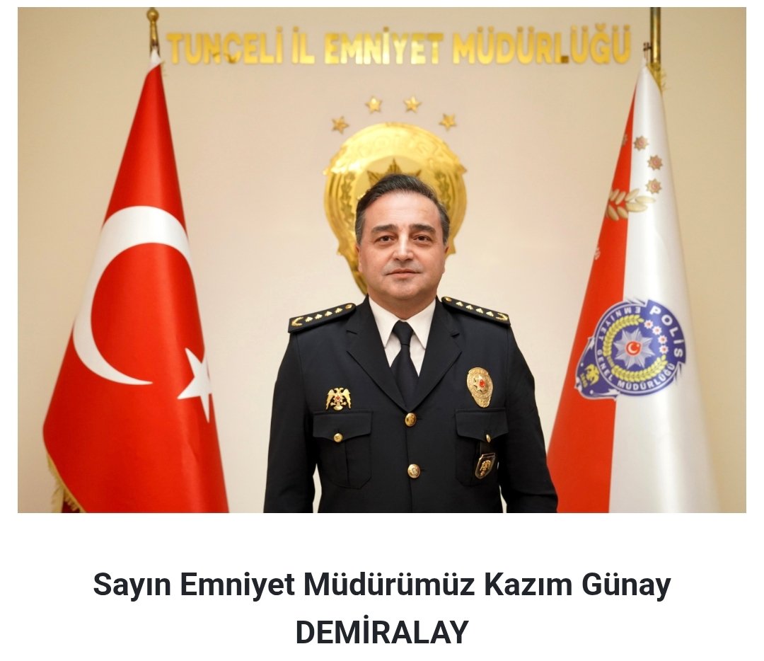 Her hafta başarılı bir müdür ve komutan seçeceğiz...

Bu haftanın İl Emniyet Müdürü olarak Tunceli İl Emniyet Müdürü Sayın Kazım Günay DEMİRALAY Müdürümüz olmuştur...

Kendisini tebrik ediyor başarılarının devamını diliyoruz...👏👏👏

<a href="/KollukDer/">KOLLUK-DER</a> 
<a href="/TunceliEmniyet/">Tunceli Emniyet Müdürlüğü</a>