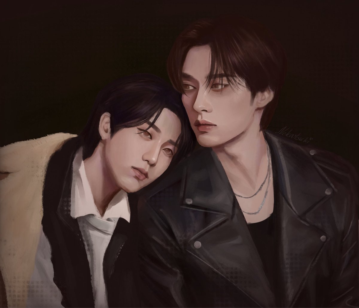 nekootsuki's tweet photo. i'm so overwhelmed by the love for the polaroid version! 

here is the full clean render of my minsung piece ❤️

#minsung #skz #Straykidsfanart https://t.co/1phnK9Qryj