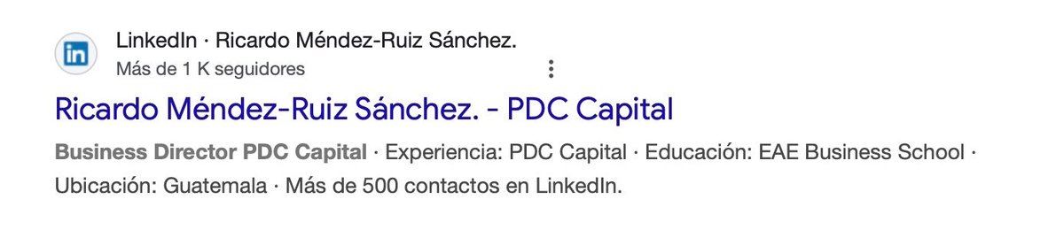 mmendoza_GT's tweet photo. 💥💥💥💥ATENCIÓN💥💥💥💥
Un ejemplo de cómo @salva_paiz y el @CACIFGuatemala le hacen daño a Guatemala es aliándose con los golpistas y hoy se los vengo a demostrar:

👀 Desde 2016 tiene contratado en su empresa PDC Capital: a Ricardo Méndez Ruiz Sánchez, hijo del golpista mayor de Guatemala y se las lleva de muy demócrata en DC. 

🫠 Es el director de negocios en la empresa PDC Capital, el fondo de inversiones propiedad de este FARSANTE 🫩 de Salvador Paiz.

🤨 ¿Será que @The_Dialogue, de donde Salva es miembro, sabe que tiene contratado al hijo de una de las personas que más daño le ha hecho a Guatemala? 

🤦🏻‍♀️ Quien además, está sancionado en EEUU y Europa por golpista y antidemocrático. No hay que olvidar que este tipo de empresarios son la parte "diplomática" del Pacto Golpista que ha encumbrado a Consuelo Porras con tal de esconder la corrupción y crímenes que han cometido por décadas y -no es exageración- siglos.

Vean los vínculos. Son hipócritas y se dedican a engañar a quien sea.

👇🏻👇🏻👇🏻👇🏻👇🏻
https://t.co/vMZtXh55ka
