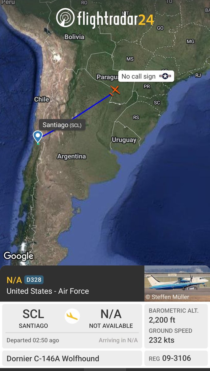 sipjack1776's tweet photo. Dornier C-146A Wolfhound 🇺🇲
Special Operations Command 
#AE68AE/09-3106
Santiago >Asunción
@Borrowed7Time @SA_Defensa @norb420 https://t.co/iMfPVL6vCU