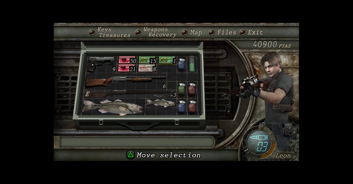 EternallyNazasu's tweet photo. This weekend I replayed some old games. Decided to do a RE4 playthrough. Found a big bass and took him to the end of the game. I love doing dumb shit like this. https://t.co/r4Ot1VpmDV