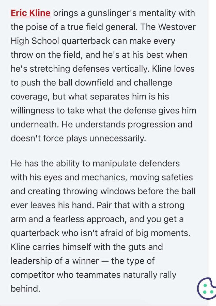 Eric Kline 2027 QB tweet media