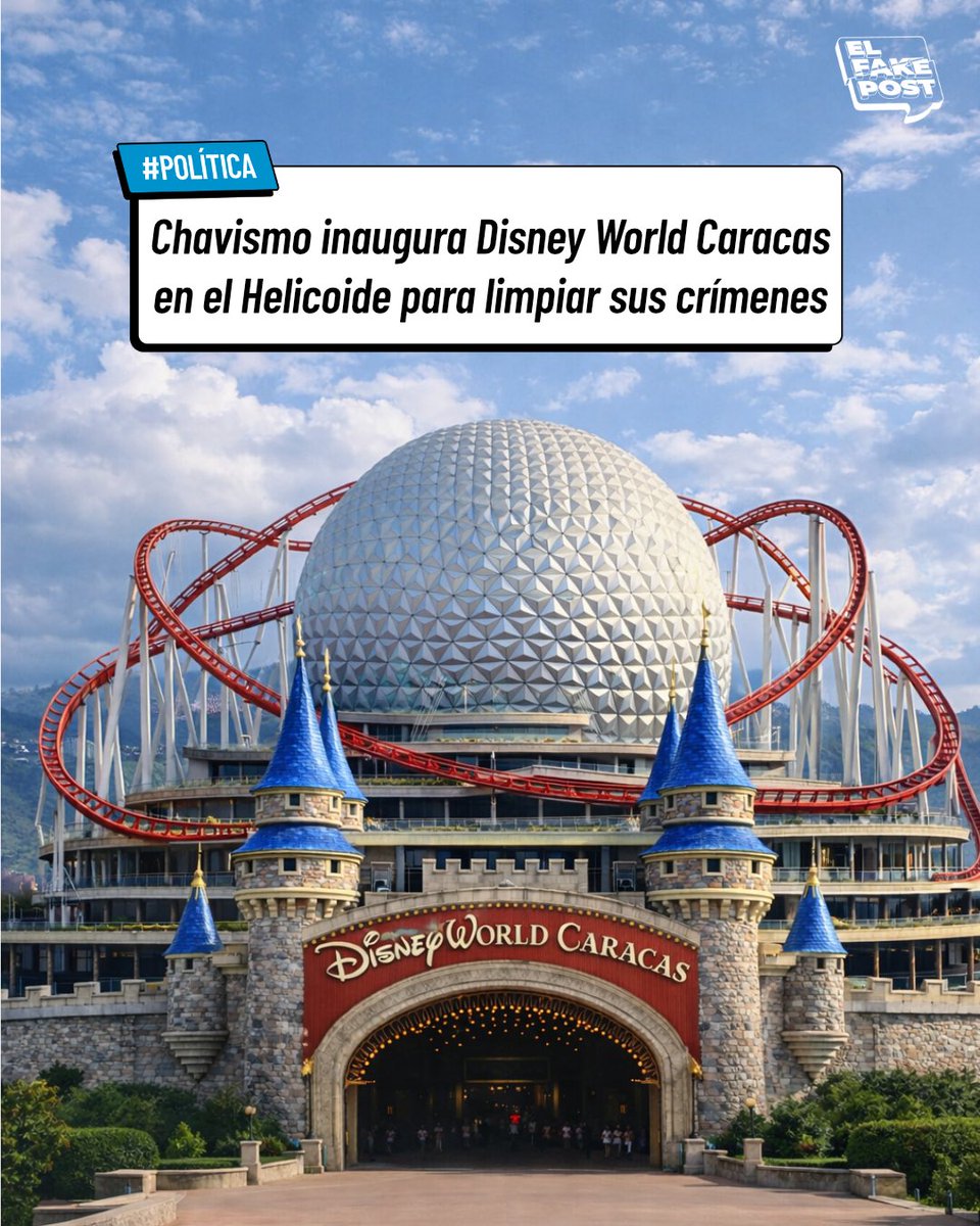 Chavismo inaugura Disney World Caracas en el Helicoide para limpiar sus crímenes.