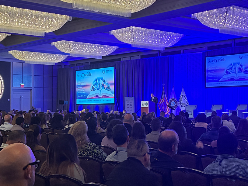 NDTAHQ's tweet photo. This morning, CEO &amp; President VADM (Ret.) William A. Brown welcomed conference attendees from industry, military, and government to #govtravels2026. We are looking forward to the next few days of connecting and education with all attendees! https://t.co/jN0DYkIR56