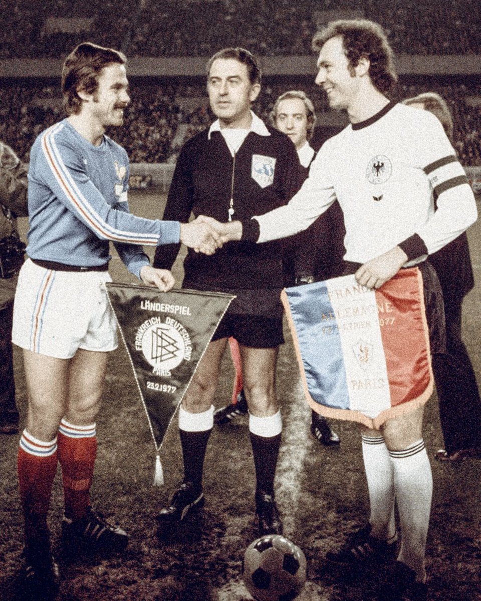 #OnThisDay in 1977: Franz played his final match for the national team! 🔚🇩🇪

The game against France was Franz’ 103rd and last game for his country, marking the end of his incredible international career. ⚽️🏆

📸: (Archive image Imago©️)