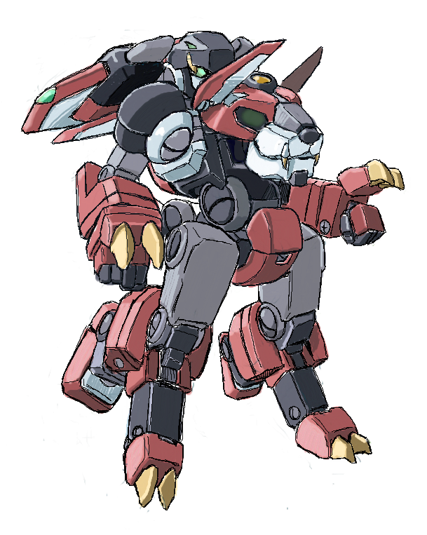 「Gレッド・レオとその変形途中」|にわげんじのイラスト