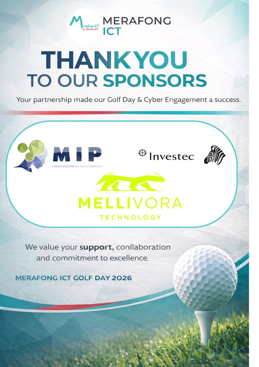 merafongict's tweet photo. Success is never achieved alone.
A heartfelt thank you to all our sponsors for your incredible support.
#Technology #merafongict #CyberSecurity #vira https://t.co/k94XFEaSw6