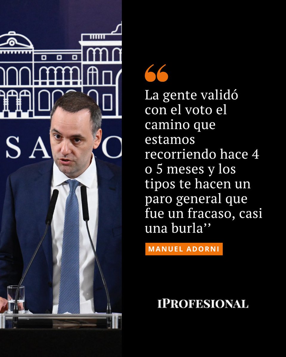 iProfesional's tweet image. 💬 Adorni volvió a cruzar a la CGT: dijo que “viven de espaldas a la gente” y que su rechazo a la reforma laboral es “surrealista”, en plena tensión por el paro nacional.

🔗 Leé la nota 👉🏻 mrf.lu/hmFp

#CGT #Adorni #ReformaLaboral