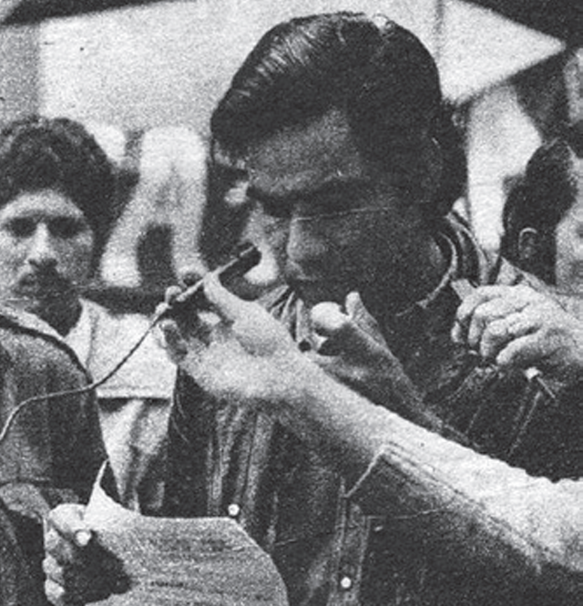 Vidal Giménez, delegado por la Villa 29 del Bajo Belgrano, fue una de las figuras centrales en el Primer Congreso Nacional del Movimiento Villero Peronista. Año 1973.
