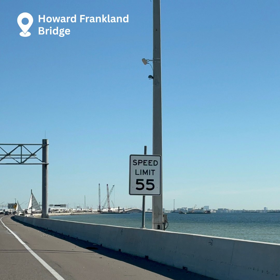 SLOW IT DOWN. The speed limit on the Howard Frankland Bridge and I