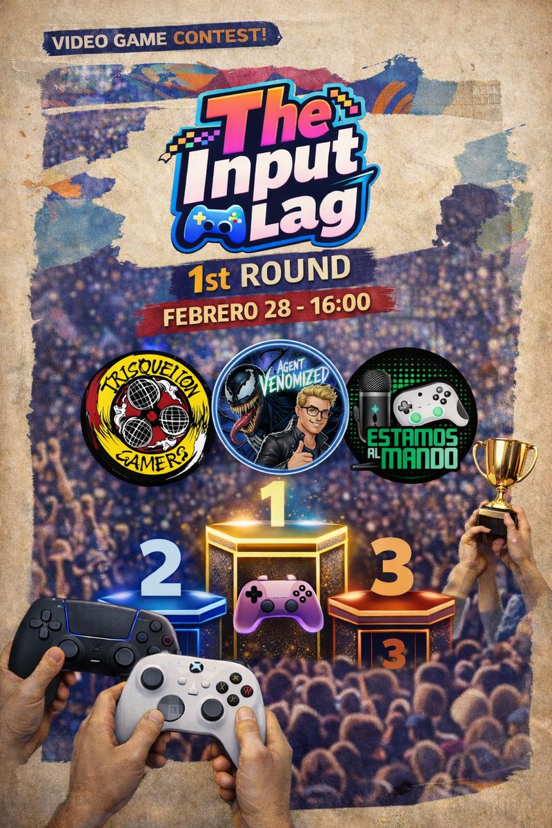 Laggers!!
Este sabado tenemos un podcast muy especial a las 16h empieza el 1° game show  de con grandisimos inivitados como <a href="/Agent_Venomized/">Venomized🕷️</a>, <a href="/estamosalmando/">estamosalmando</a> y <a href="/TrisquelionG/">Trisquelion Gamers 🎙️⛩️🎮</a>
4 equipos compitiendo para demostrar sus conocimientos sobre este mundillo y ojo+ 👇👇👇