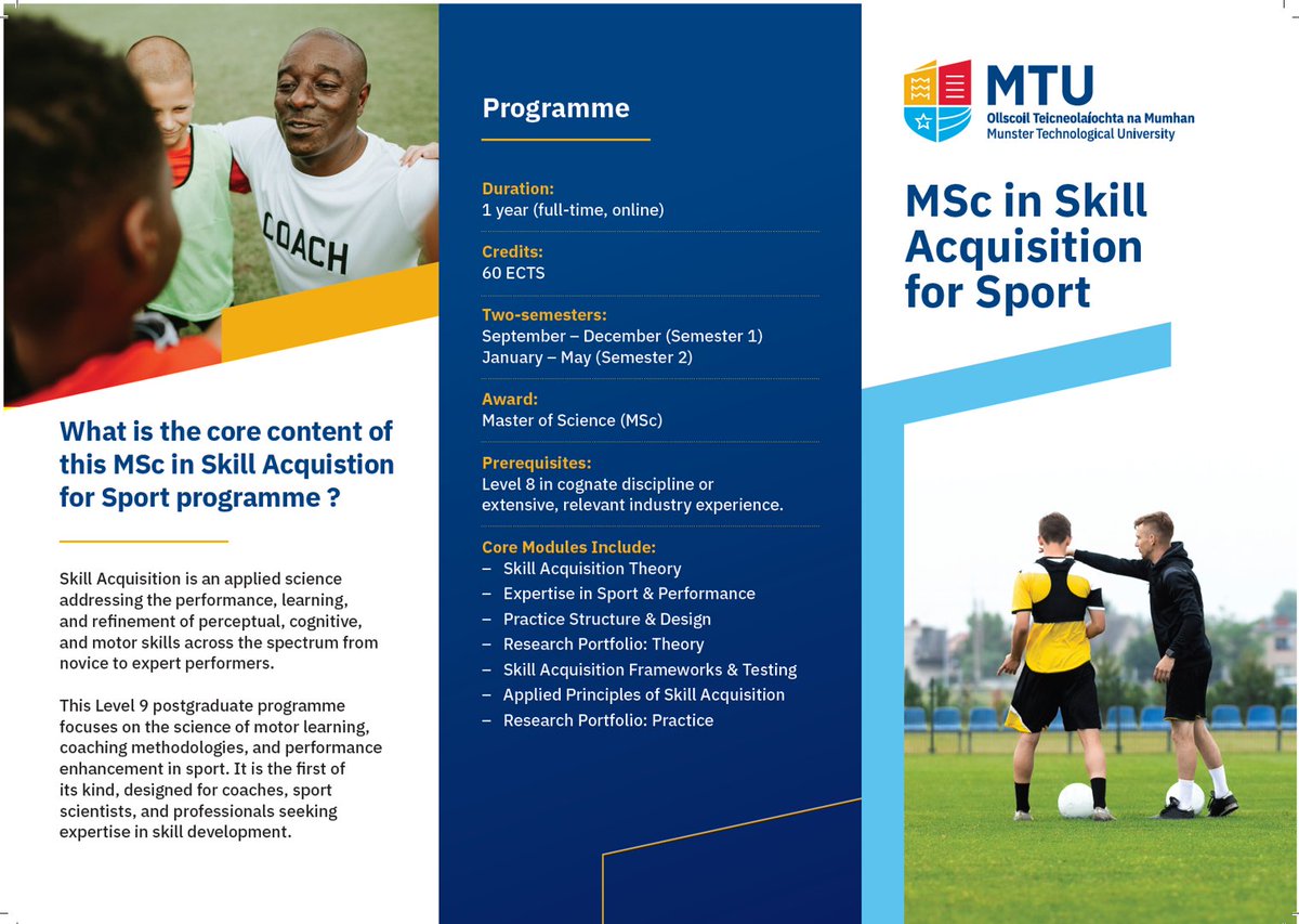 MSc in Skill Acquisition for Sport MTU tweet media