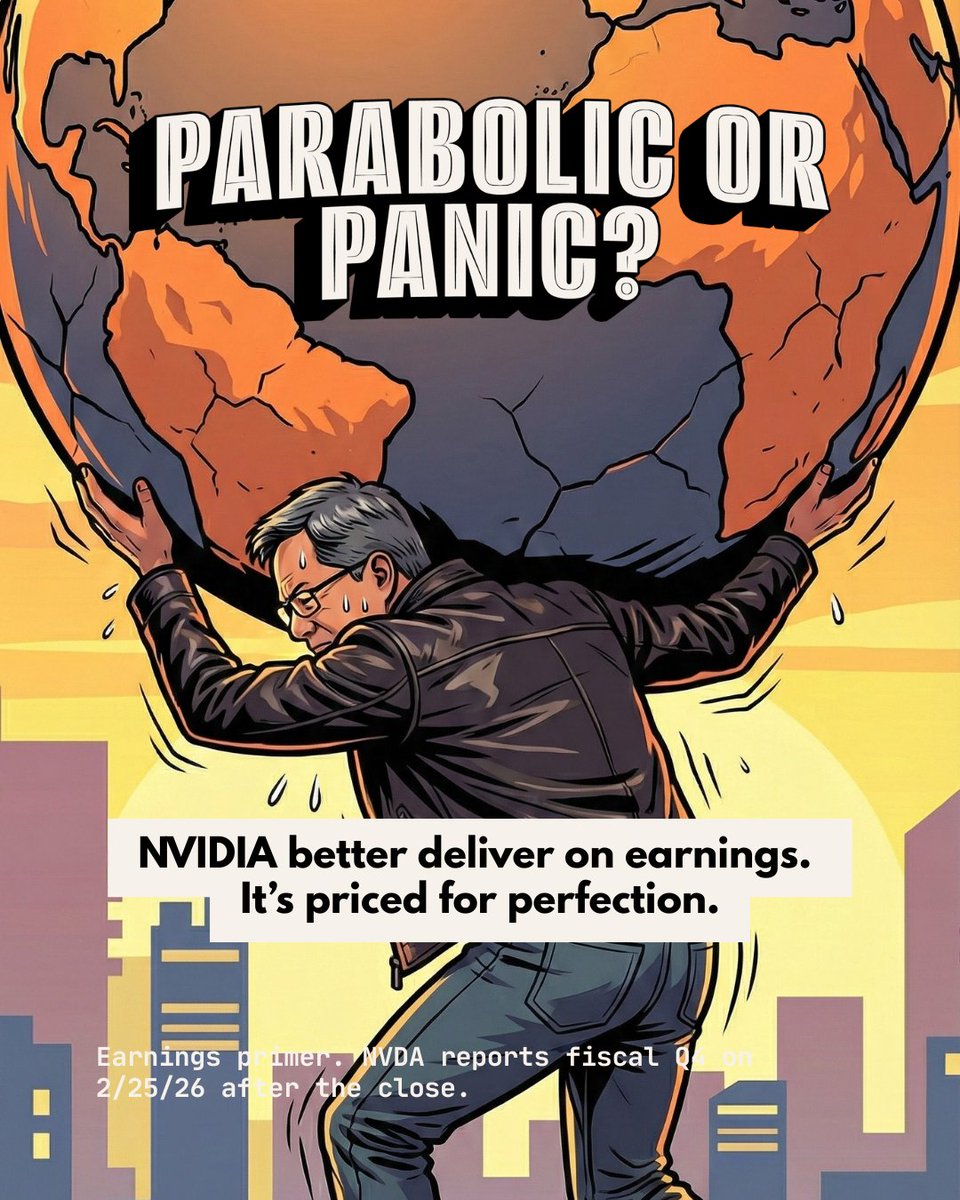 StoryVector's tweet photo. $NVDA earnings hit Wednesday (2/25/26) after the close. 🌐⚡ https://t.co/9wHQd4Qu0T