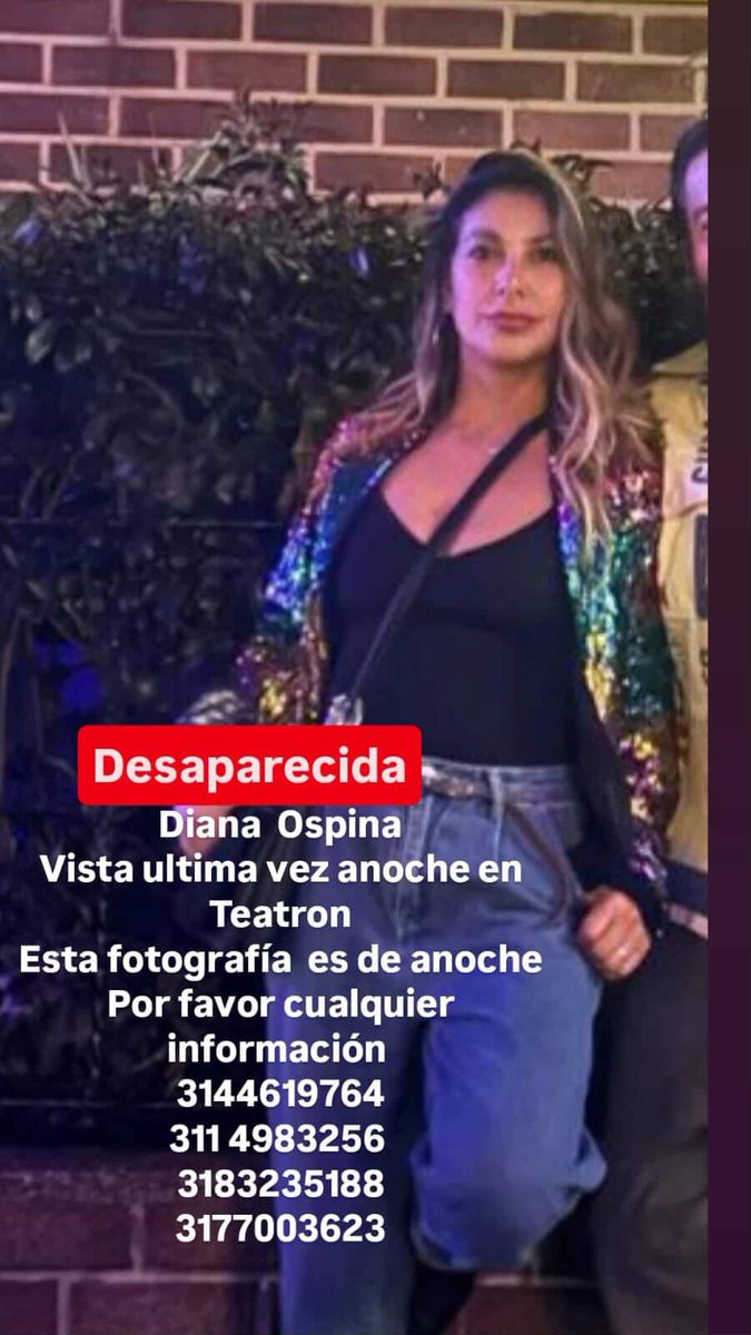 VolcanicasRev's tweet photo. 🚨 BOGOTÁ | Diana Ospina se encuentra desaparecida desde la madrugada del domingo, después de salir de Theatrón y tomar un taxi. En la mañana del domingo se publicó una historia desde su cuenta de Instagram, pero la información es falsa. DIANA CONTINÚA DESAPARECIDA @Bogota https://t.co/rQyTKf7gjs