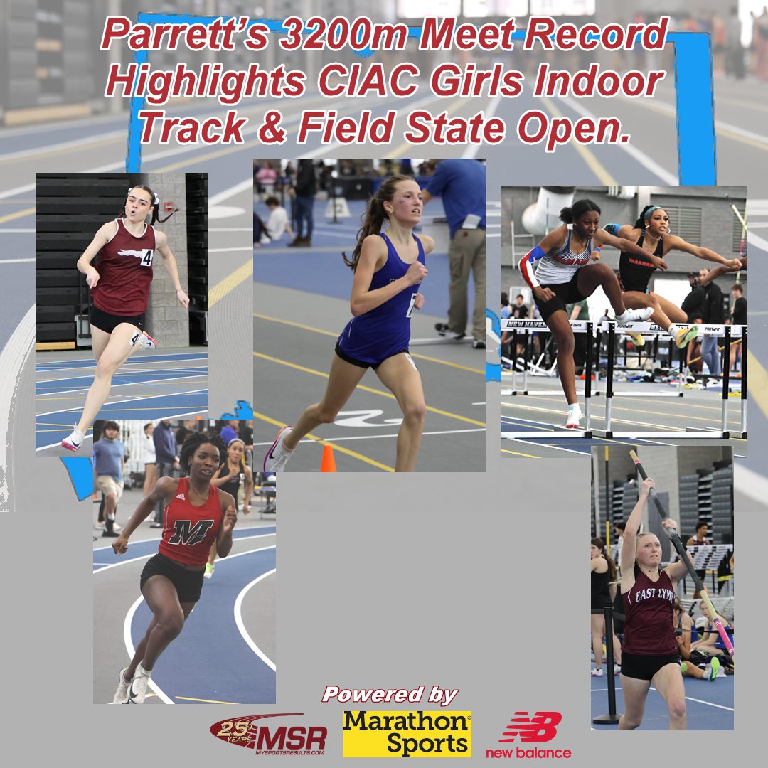 mysportsresults's tweet photo. Parrett’s 3200m Meet Record Highlights CIAC Girls Indoor Track & Field State Open https://t.co/ouAbgurAKe
@Marathon_Sports  @NBRunning @TheRunningAcad @runnerspace @DyeStat @AthleticdotNet @ciacsports @CTHSCA @GoECCAthletics @fciac @NVL_Athletics @_SLC_Athletics @ncccathletics @SCCcommissioner @CTVarsity @GameTimeCT @PCTiming