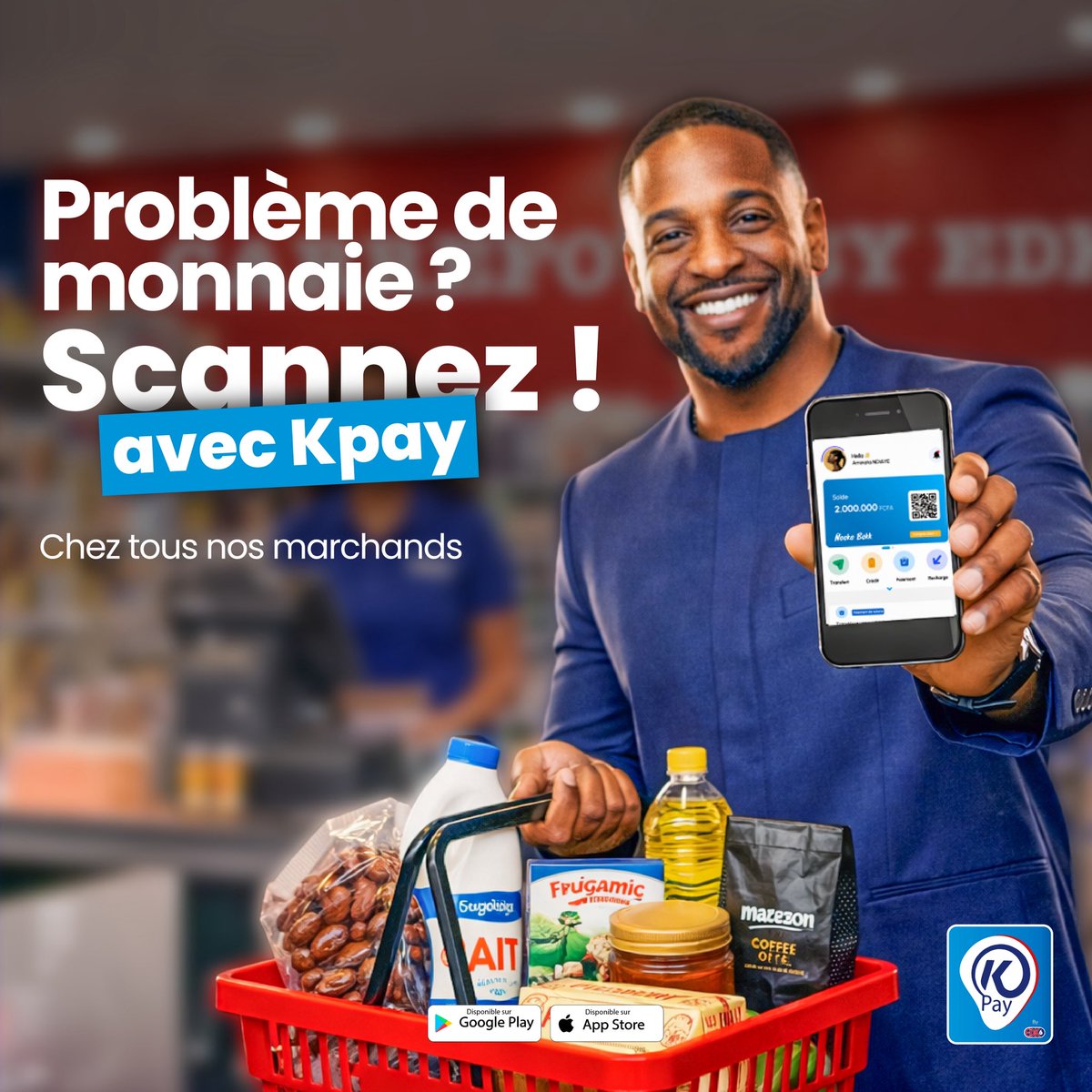 Problème de monnaie?
Diaroul daw ba sone,Payez par QR code chez votre marchand avec Kpay !✌️