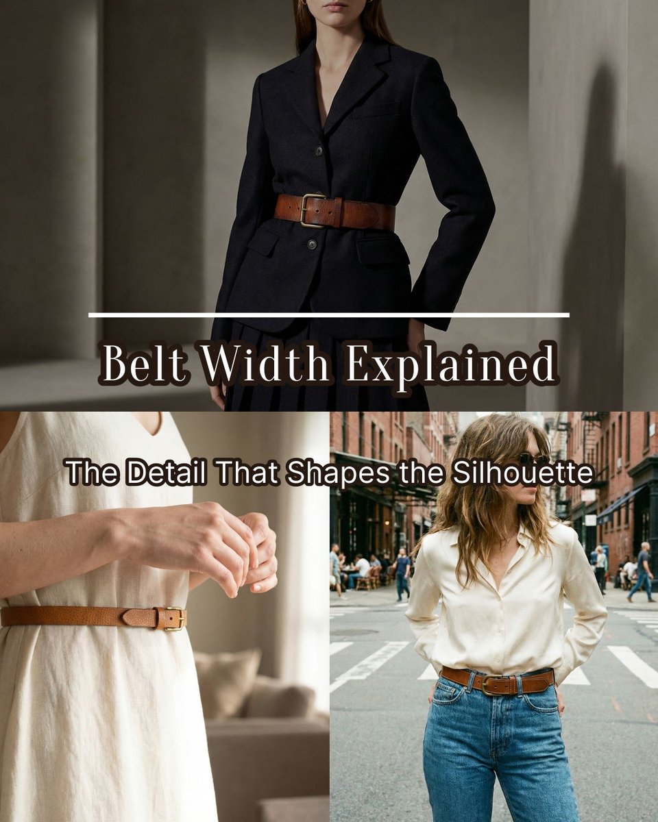 999Accessories's tweet photo. Belt width matters 
Slim (1–1.25") for suits.
1.5" for everyday.
1.75"+ for bold, rugged looks.
The more formal the outfit, the slimmer the belt.
Small detail—big impact. Real style lives in the details.
#StyleRules #999Accessories https://t.co/5ONqG2tfUo