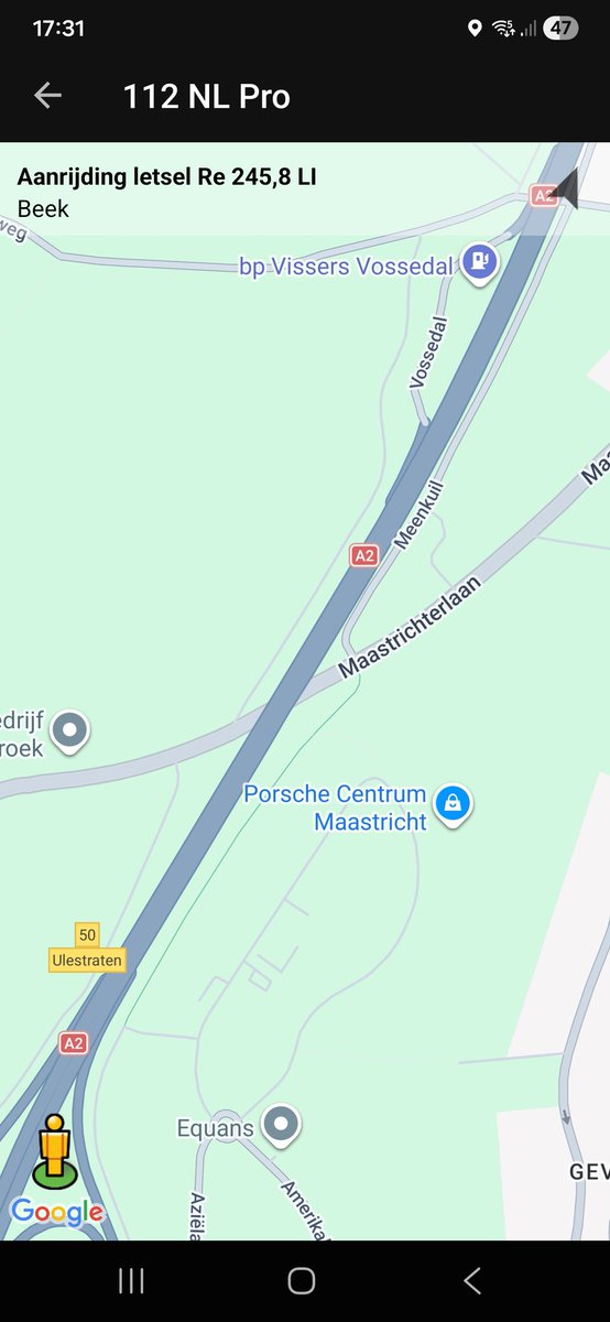 Aanrijding vermoedelijk met letsel op A2