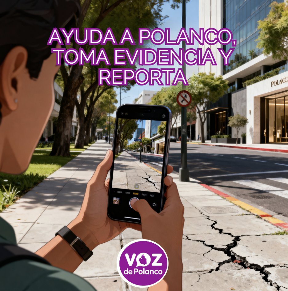 Las redes sociales también son una herramienta ciudadana. Si ves algo que no está bien en Polanco, repórtalo, documenta y etiqueta a la alcaldía o al área responsable. La voz ciudadana importa y es clave para exigir orden, respeto y soluciones.