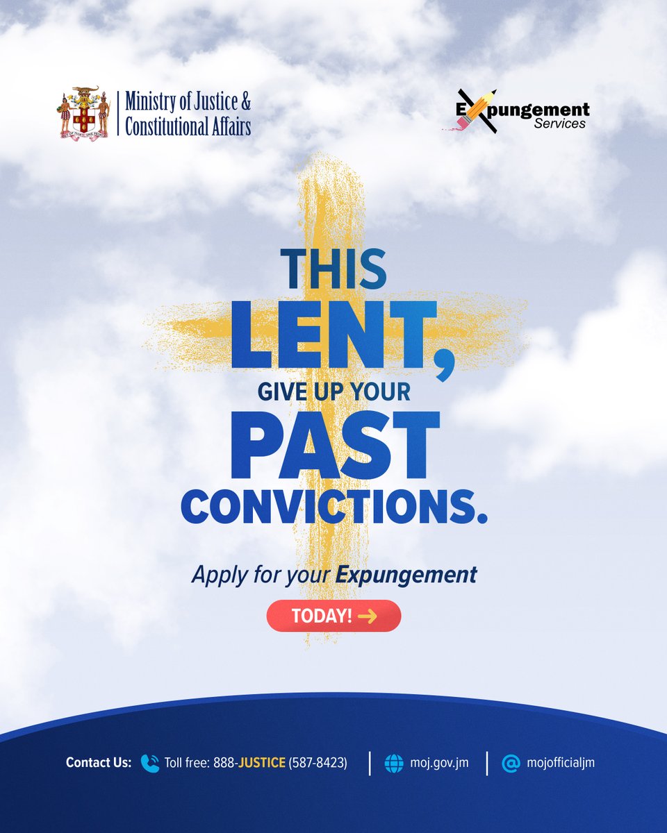 mojofficialjm's tweet image. Lent is a season of reflection, renewal, and transformation.

This year, let go of what’s holding you back.

Give up your past convictions — apply for your Expungement today and embrace a fresh start.

#Lent #MJCA #SecondChances #JusticeAndRenewal