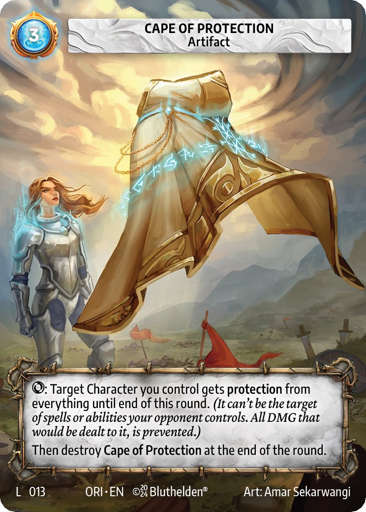 Choose your #CARD ⁉️

👉Basic Card

„Cape of Protection“ 🧥by Amar Sekarwangi 

Join it:
👉Follow us <a href="/bluthelden/">Bluthelden TTCG</a>
♻️Retweet with #bluthelden #blutheldentcg #ttcg
More Info at Comments👇

#gaming #cardgames #tcg