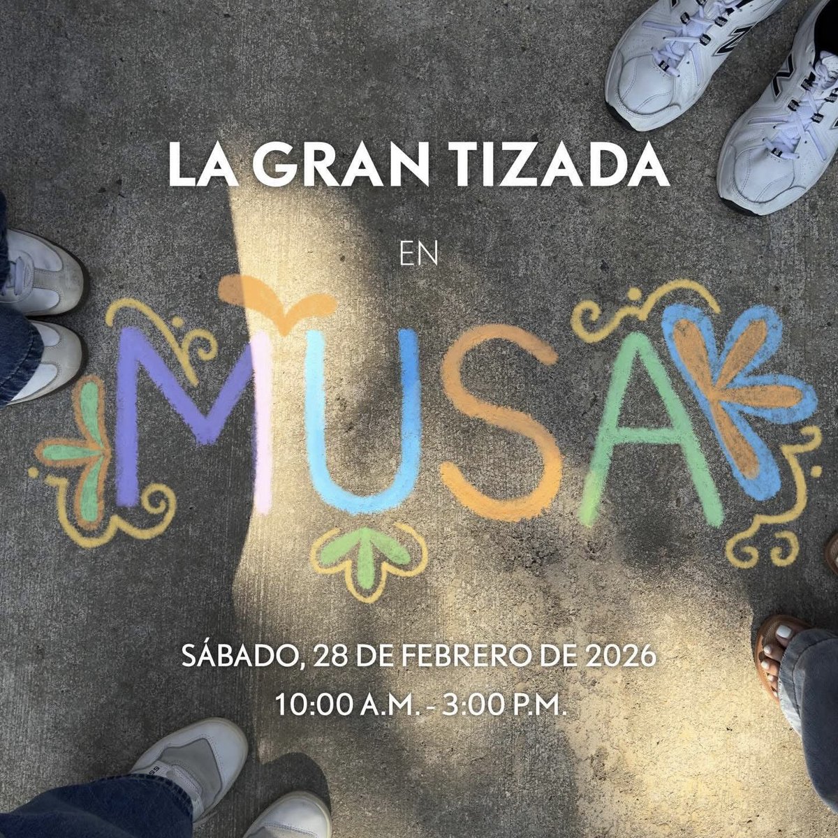 museouprm's tweet image. ¡Celebra una década de arte en MUSA! Ven con tu familia y amistades y crea obras a gran formato junto a Alberto Ongay, Carlos Santiago y Julio César Torres, artistas de SURCOS 🎨

Lugar: Entrada de la Calle Flamboyán hasta el paso peatonal entre el MUSA y Monzón 🖍️

#MUSA #UPRM