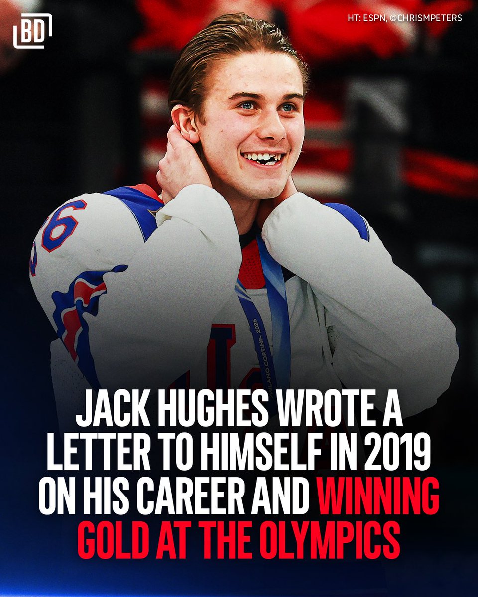 BarDown's tweet photo. ESPN revealed a letter that Jack Hughes wrote to his future self prior to his NHL draft.❤️

(via: @espn, @chrismpeters) https://t.co/KPkWkN2Qnh