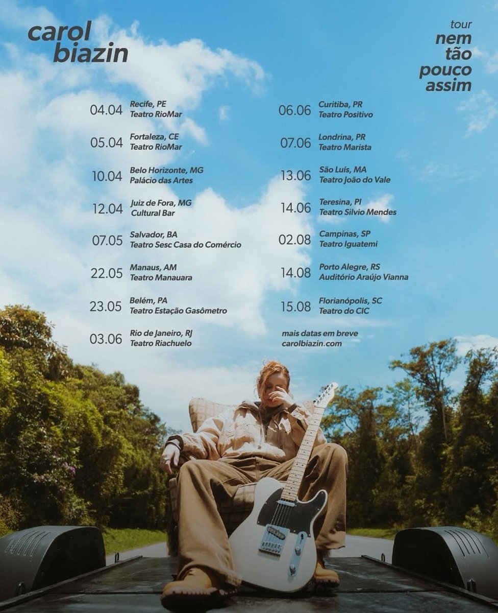 tour nem tão pouco assim [acústica]

vendas amanhã 12h:
🎫 carolbiazin.com