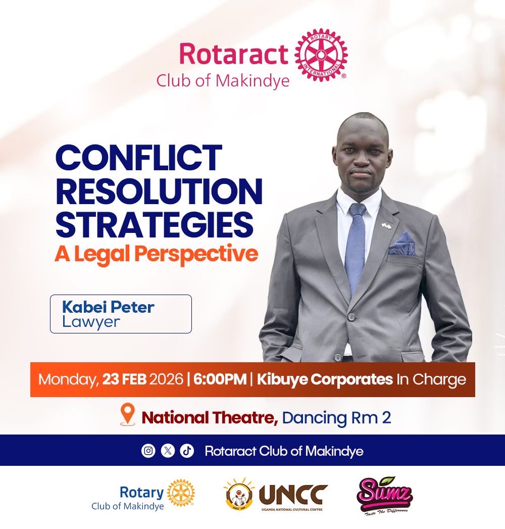 momothepearl's tweet image. Peace building and conflict resolution week
Guest speakers is our very own @kabei_peter @makindye_rct 
Not every conflict should end in court, try mediation, arbitration, negotiation …
#Rotaract
#Rotary
#GoldenPosts