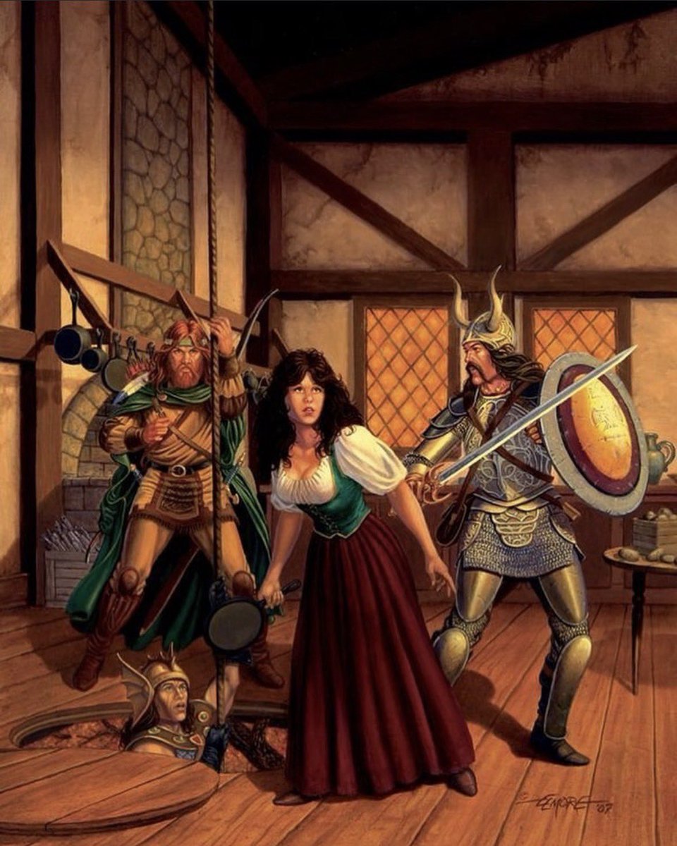A nice one from Larry Elmore, capturing a great moment from the Dragonlance series.