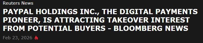 Trader_Saan's tweet photo. $PYPL, Takover interest Paypal - still holding!

Multiple buyers? https://t.co/LOsGWksmgY