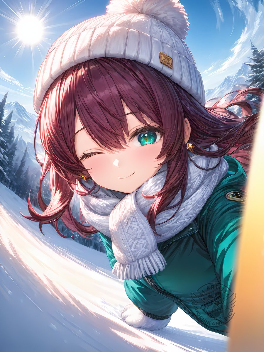 おはよう！火曜日の朝だよ✨ 雪山の空気でシャキッと目覚めて、今日も一緒に頑張ろうね！❄️
タップしてね！
#AIart 
#可愛いAIイラスト