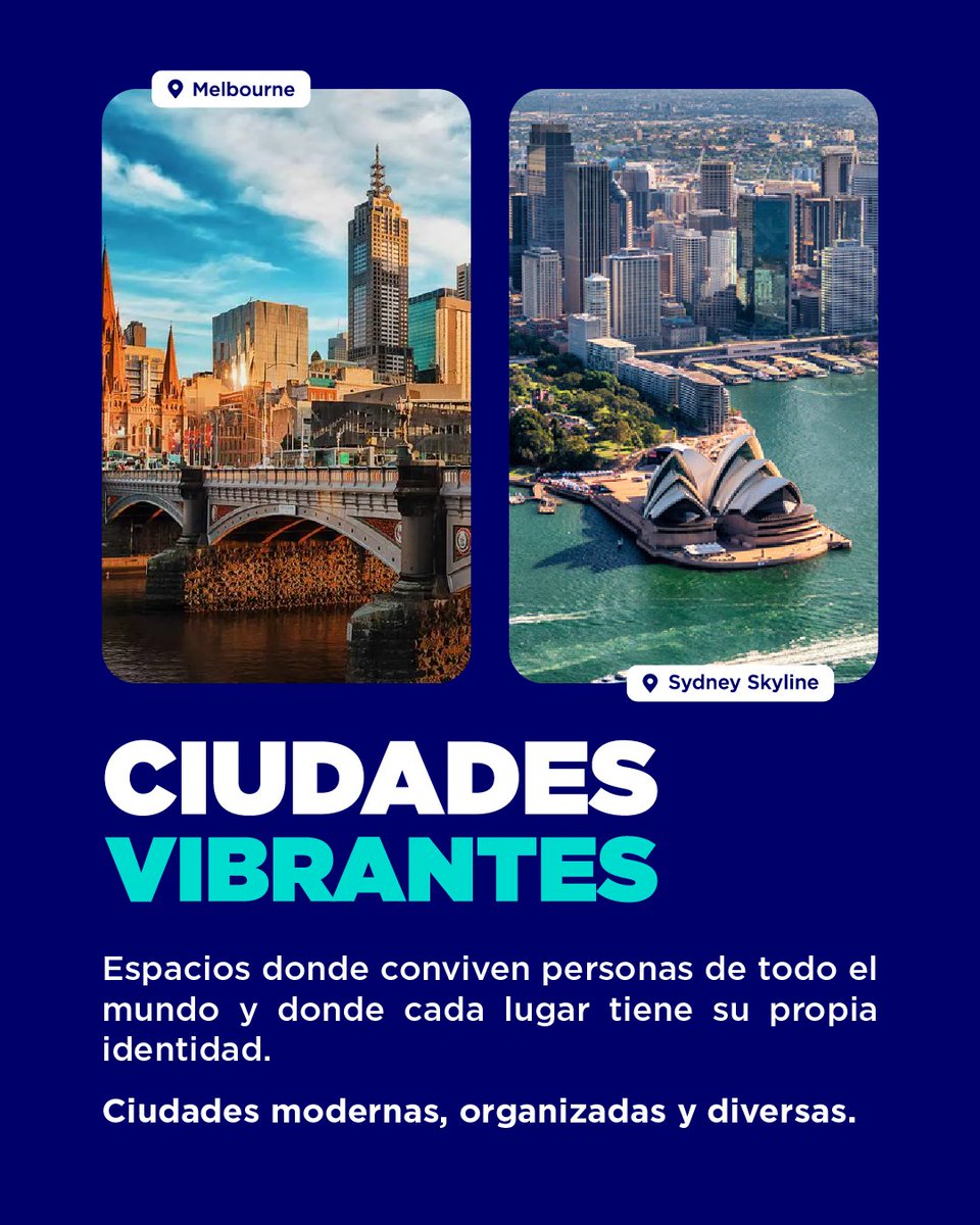 Dargui_Int's tweet photo. Oportunidades en Australia: Lugares que podrías conocer allá 📍🇦🇺

Hay lugares que inspiran y otros que transforman.
Combina naturaleza, ciudad y aventura en un solo destino.
Australia es más que un destino, es una experiencia que suma. 💯✈

#australia #workingholiday #dargui https://t.co/44zBCfR6cC