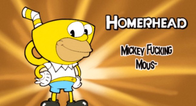 giganaland's tweet photo. Did yβall remember playing this? I got stuck on the Mickey dude #3lamestudio #cuphead #homer https://t.co/U3qdJ0y1e5