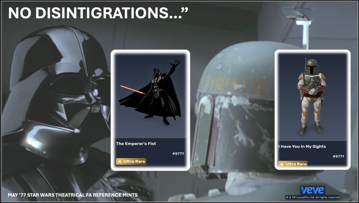 MrktSmart's tweet photo. GLAD these licensed 3D / AR digital collectible mints weren't DISINTIGRATED 💥🔥😍 Have a Happy Week of #DigitalCollecting!!
@veve_official @starwars @rogueitems @DrPhygital @DGCgrading @CaliComicsStore @My_Collectables @Lucasfilm @bobafettfanclub @BobaFettANHSE @DarthVader https://t.co/2Cs9XtqX1z