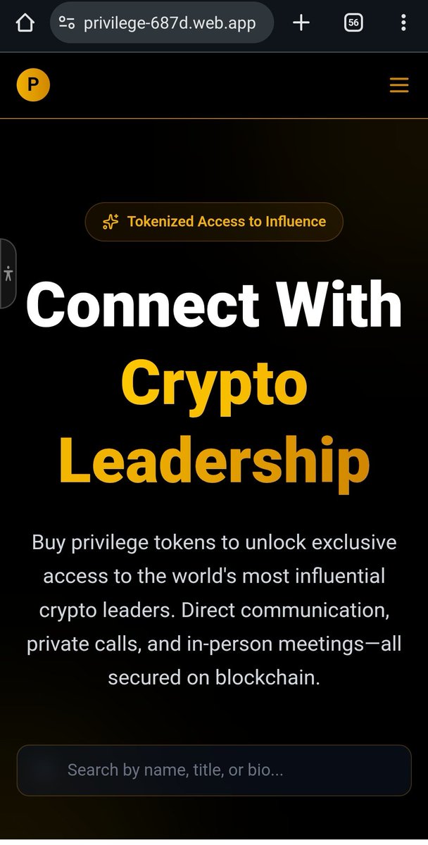 Hello guys welcome to privilege-687d.web.app a revolutionary blockchain platform that tokenizes access to influential figures.

Fully Vibe coded using claud.ai 

Followed all the instructions from <a href="/midl_xyz/">Midl</a> and wallet connection from <a href="/xverse/">Xverse - Bank on Bitcoin</a>