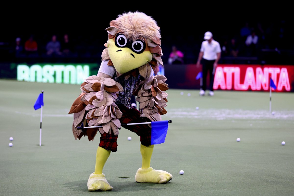 GOLF_com's tweet photo. JT is BACK at TGL tonight. 👏

Atlanta Drive also has a new mascot in the building. https://t.co/P3iXYamwJ8