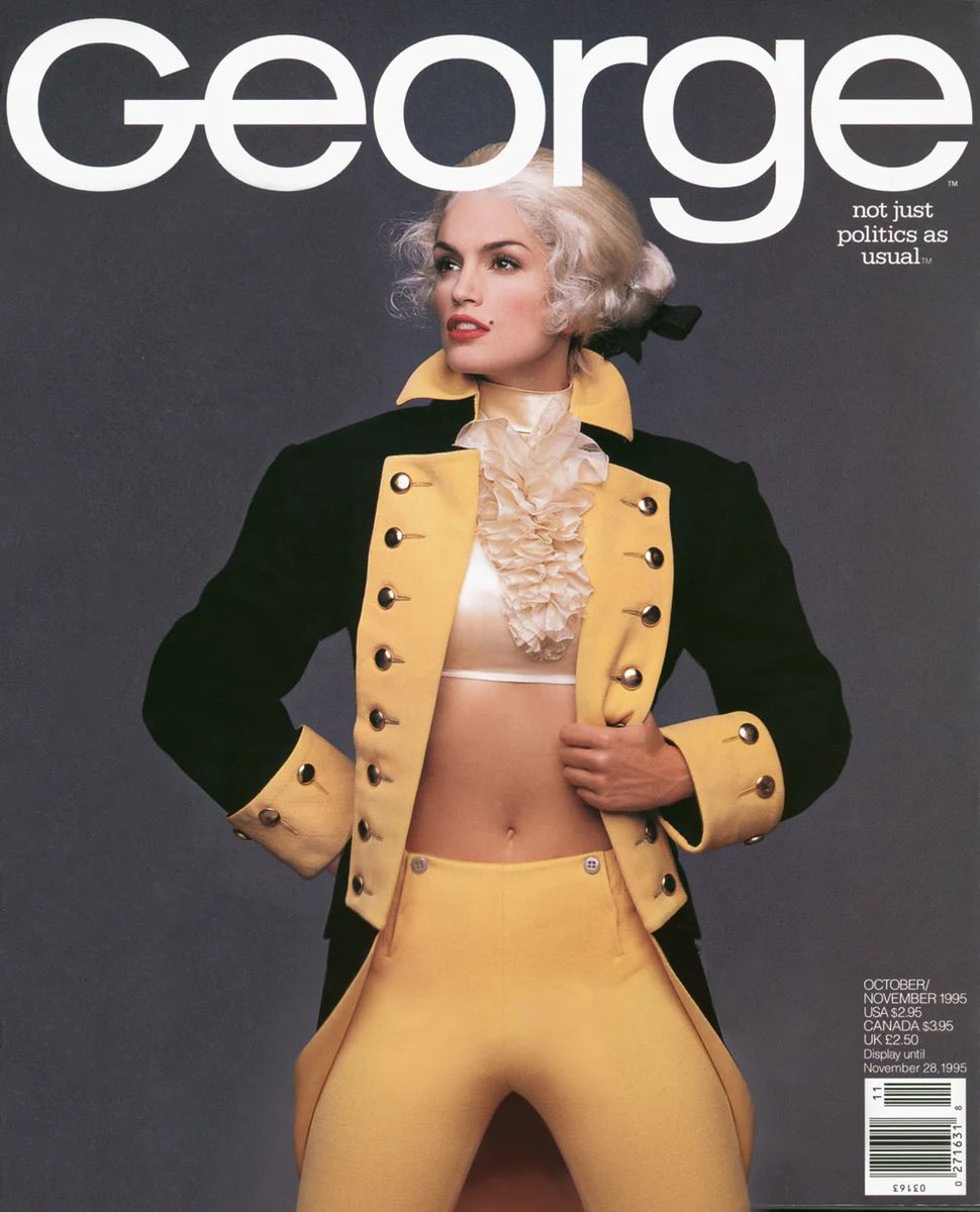MIUCClAMUSE's tweet photo. i love seeing people discover jfk jr’s george magazine from ‘love story.’ i truly believe he was ahead of his time trying to merge pop culture and politics for young people and would love to see george get a proper/modern rebrand because the covers were FAB! https://t.co/TLxGj6AUMO