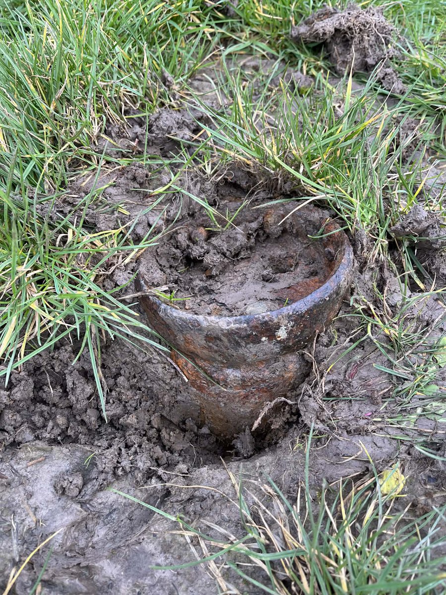 authorAPT's tweet image. A friend has messaged me saying they’ve found this on their farm. Harmless? Any #WW2 #experts out there recognise this as something potentially dangerous?