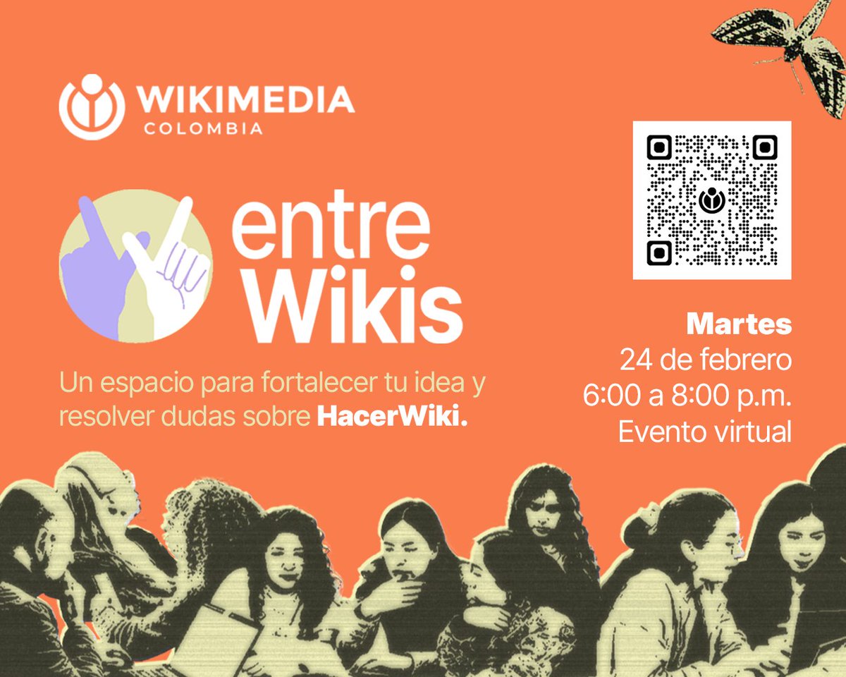 wikimediaco's tweet photo. Mañana es #EntreWikis 🙌
Hablaremos sobre #HacerWiki: resolveremos dudas, compartiremos ejemplos y revisaremos cómo postular.
Si quieren presentar una propuesta o conocer mejor la convocatoria, este espacio es para ustedes. 👇 https://t.co/PpoasxqPIN