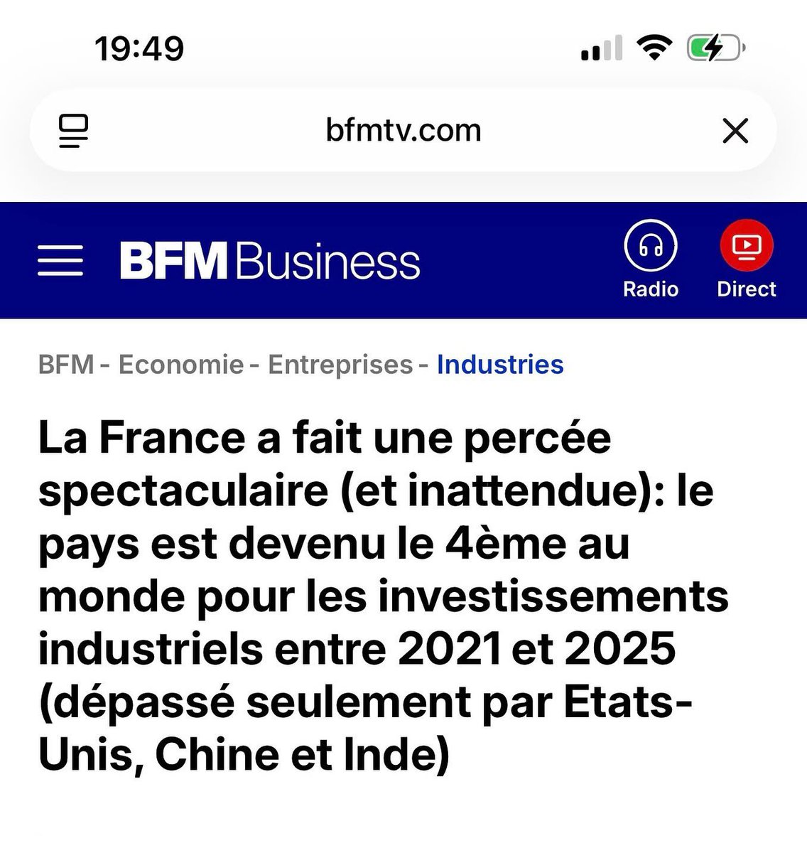 coukillette's tweet photo. For sur ,
La #France est devenue le 4 ieme pays au monde pour les investissements industriels entre 2021 et 2025.
@EmmanuelMacron
@gouvernementFR
#Forsur https://t.co/3CcO8aPaF6