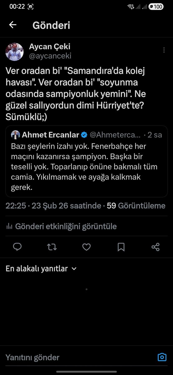 Ya Ahmet az dur hele. Ver dedik 'kolej havasını', ver dedik 'şampiyonluk yemini'ni. Saat geçmeden vermişsin 'Çocuk musun Ahmet'