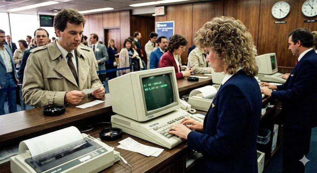 IanAndrewsDC's tweet photo. I have always wondered what airline reservation systems look like and why they require so much typing. Claude code built me a simulator and deployed to Replit so you can see how crazy the interface is. 
https://t.co/plJLbNSo0k https://t.co/wSw7ro8oh7