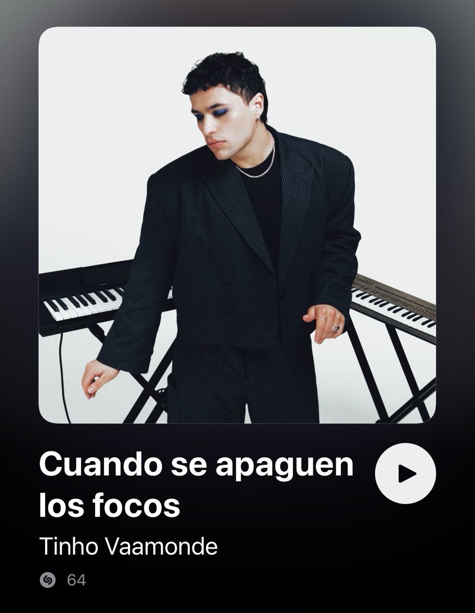 🎙️| venimos a recordaros que hacerle shazam de vez en cuando a cuando se apaguen los focos de tinho viene muy bien para que la canción tenga más alcance. así que os animamos a hacerlo!! 🎶🎺💡