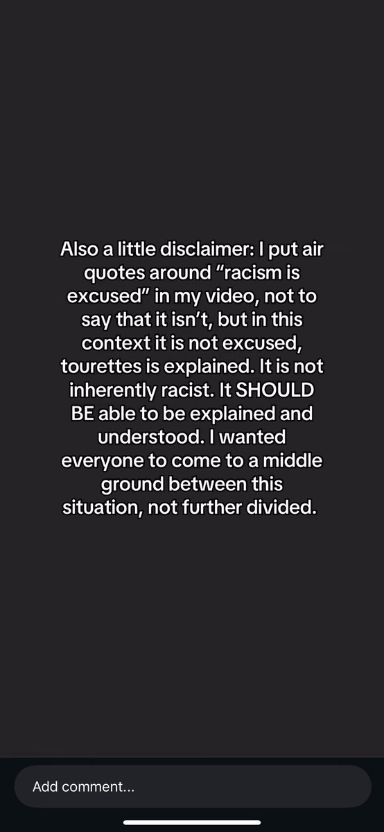 A lot of people have been sharing and responding to Shay Amamiya’s videos (she is a Black internet creator with Tourette’s) and she posted this today because of how much her words have been twisted/used to further fan flames/create harassment towards her, and it is affecting her