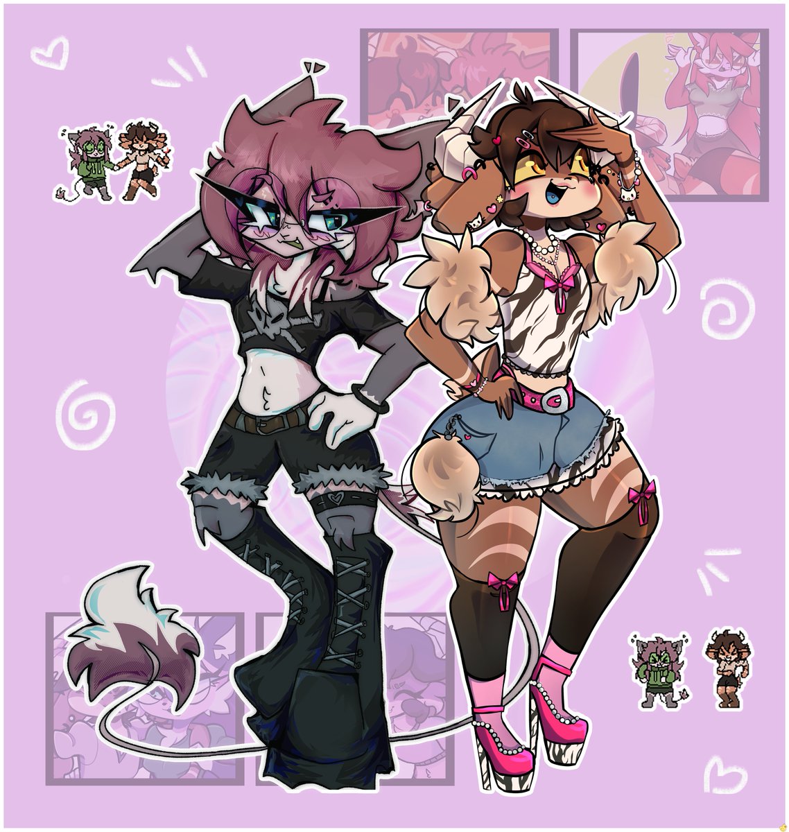 Hi I'm back!;3 
♥collab with: <a href="/Mozka_alien/">Mozka</a> 
#furry #oc #art #furryart