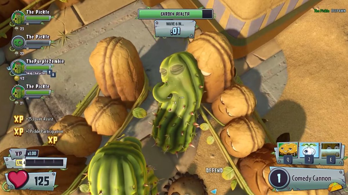 <a href="/PlantsvsZombies/">Plants vs. Zombies</a> #PvZGW2Giveaway my favorite moment was when i entombed a pickle in a prison of wall nuts and it killed itself