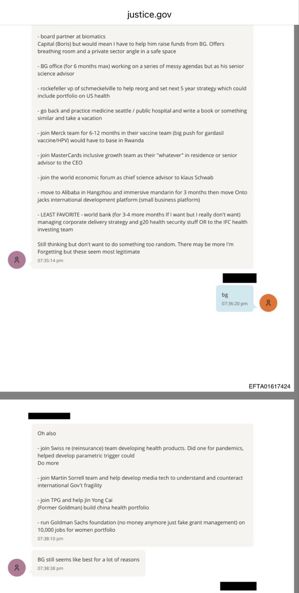 JesseMatchey's tweet image. In contemplating her career moves with Epstein, becoming Klaus Schwab’s science advisor was on the table…

She did work for reinsurance for pandemics